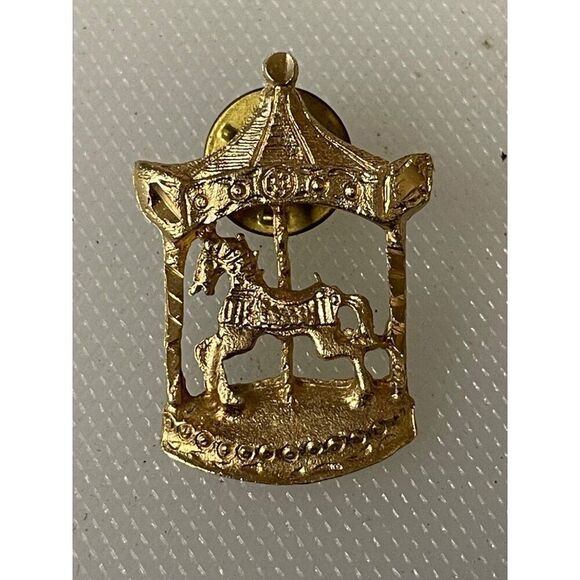 Vintage Indiana 1994-95 Carousel Horse Lapel Pin Gold-Tone - Picture 1 of 5